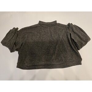 Zenana‎ Crop Sweatshirt Round Neck Oversize Medium Pullover Cozy Gray
